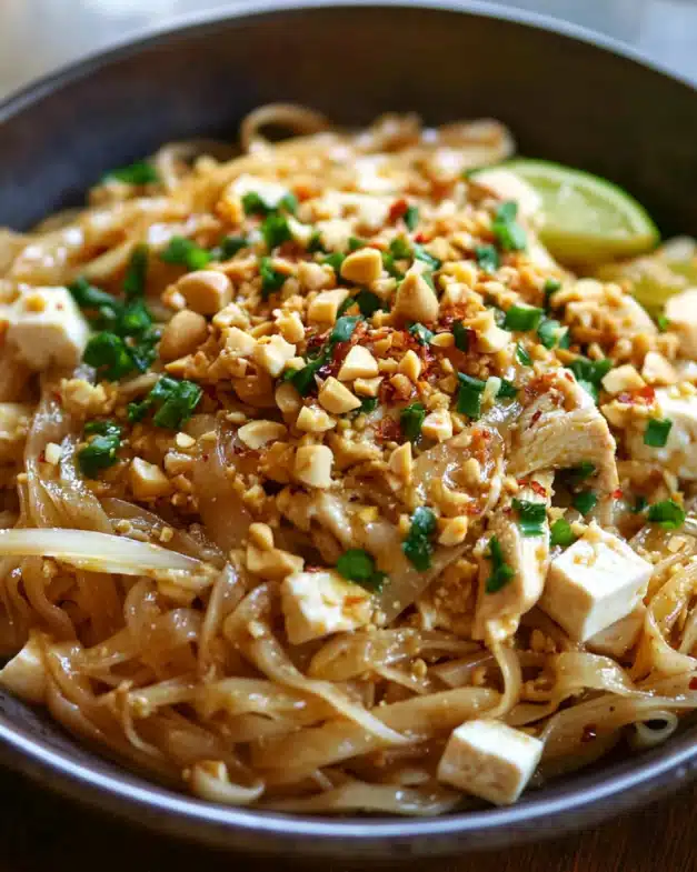 Craft Authentic Chicken Tofu Pad Thai at Home Tonight